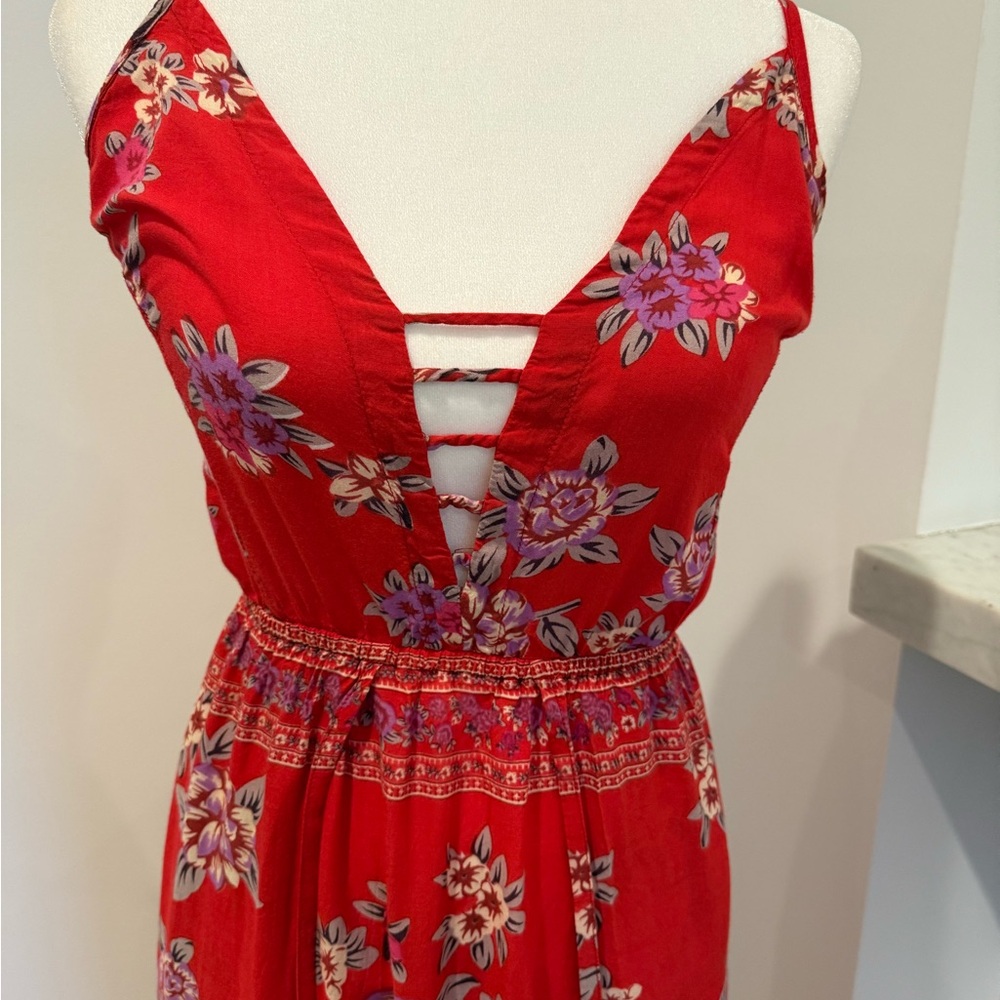 Tiare Hawaii Red Maxi Sundress or Swimsuit Cover Size S/M
